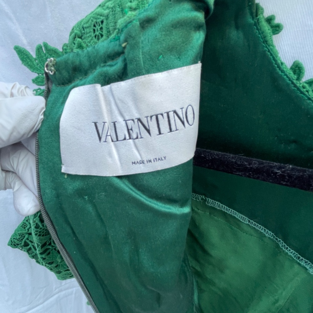 Valentino, Lace Dress, Emerald Green, XS - Picture 5 of 16